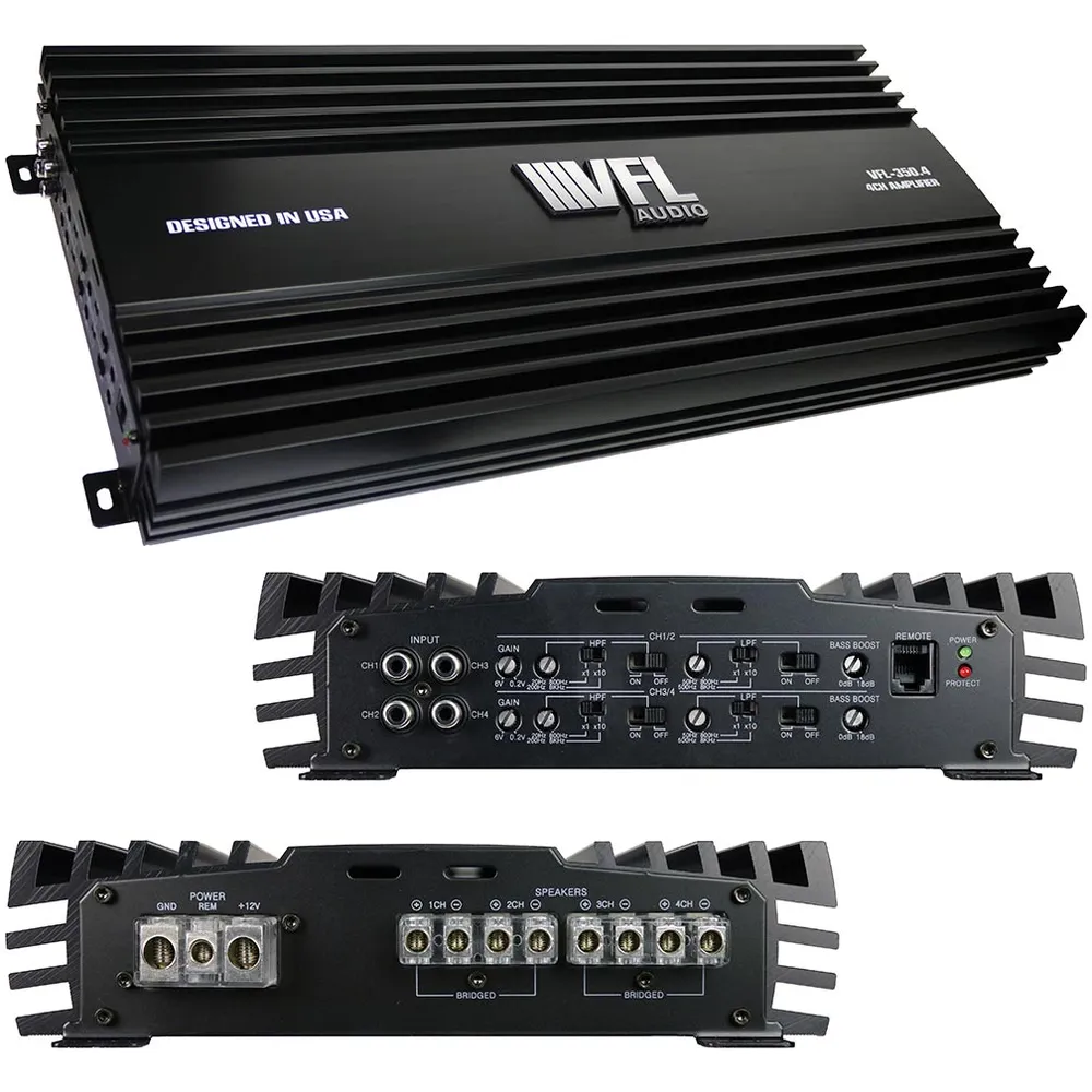 What is the power output of the amplifier at 2 Ohms?