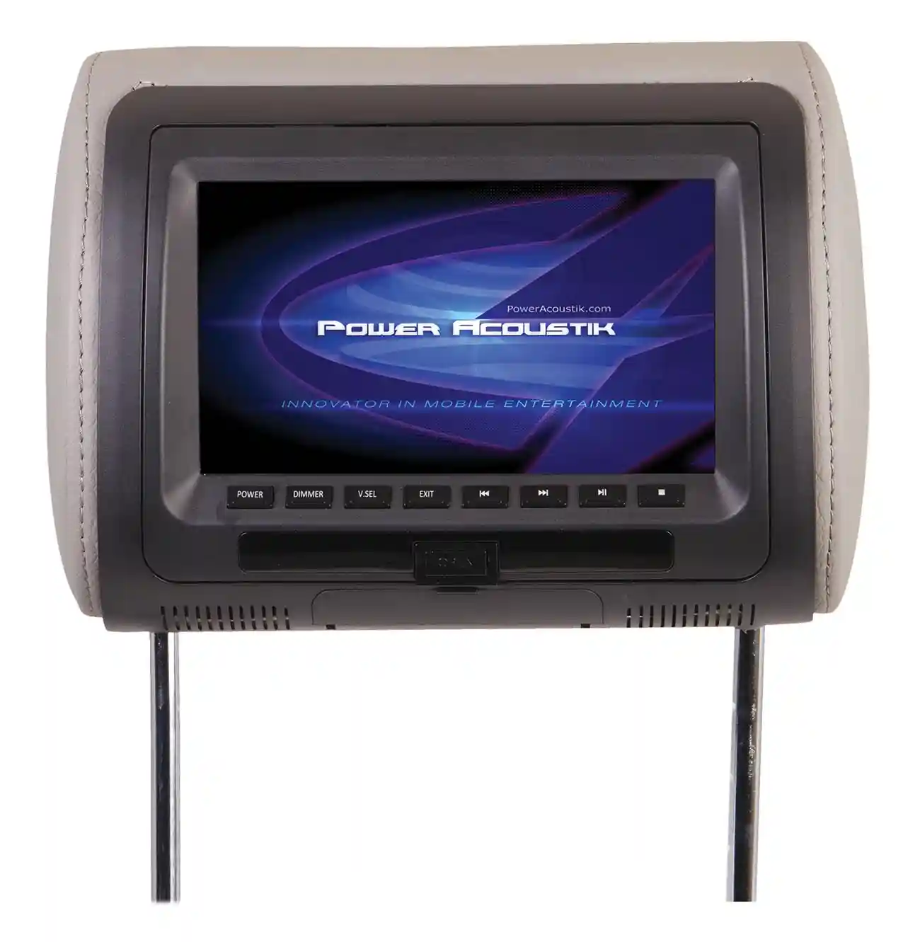 What is the benefit of having a headrest monitor in a vehicle?