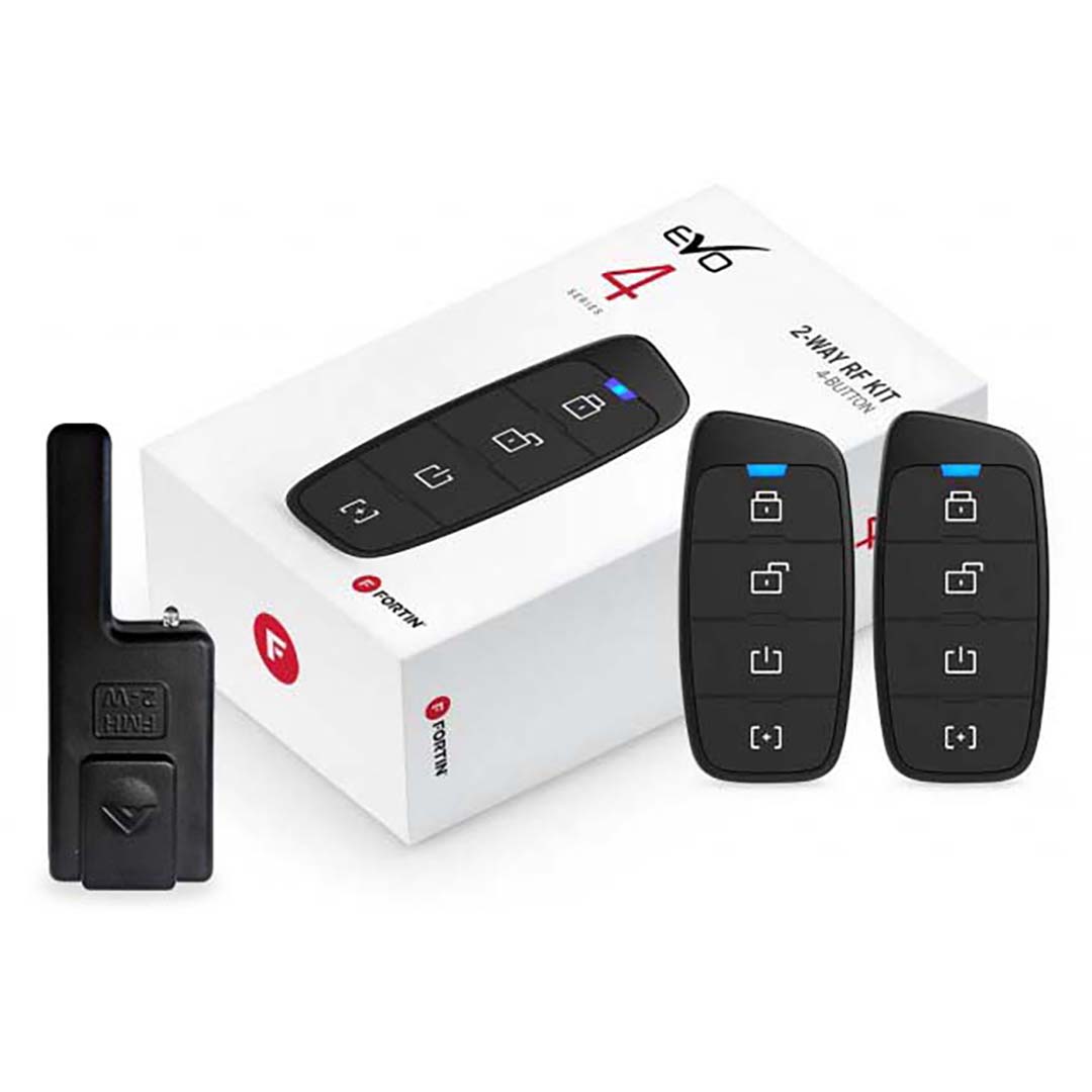 RFK442 Fortin 2-way RF kit 3000 FT Range 2-4-button LED remotes Works with EVO-ONE AND EVO-ALL Questions & Answers