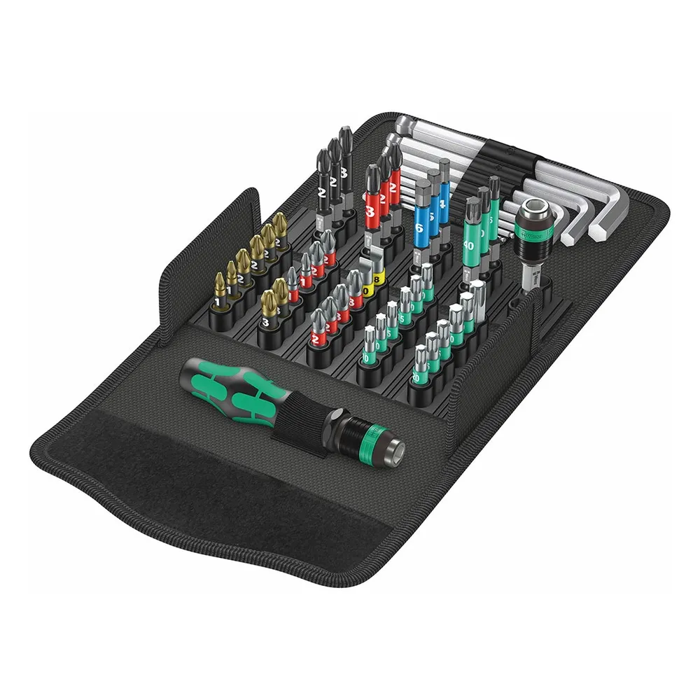 5057460001 Wera "Kraftform Kompact 100" Heavy Duty Bit Set with Driver (52-Piece Set) Questions & Answers