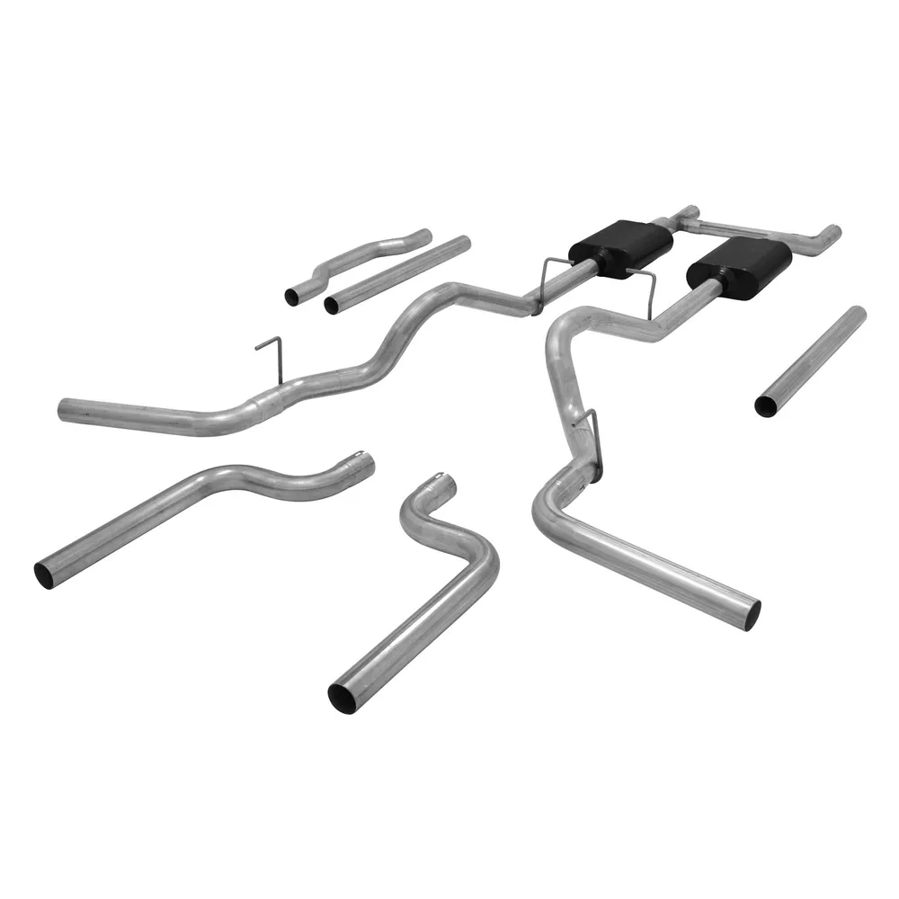 What type of exhaust system configuration does this kit offer?