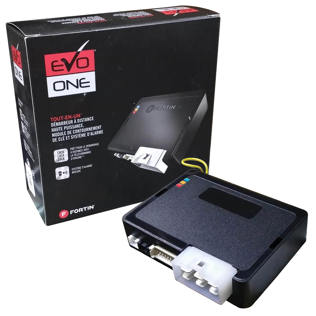 What is the width of the Fortin All-In-One Remote Starter Security System and Data Interface?