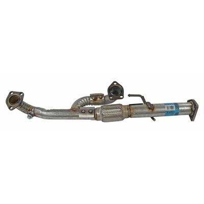 What is the purpose of the crossover pipe in the exhaust system?