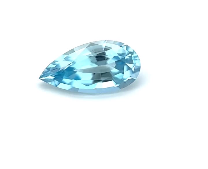 1.33ct Blue Aquamarine Pear Gem - Moderately Strong Medium Blue - $897 USD Questions & Answers