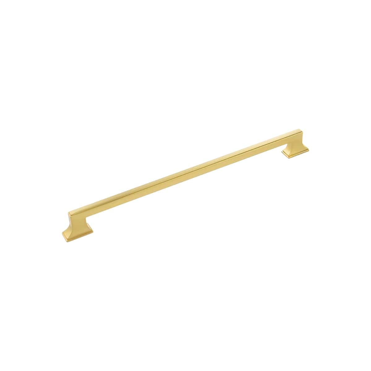 Brownstone in Brushed Golden Brass 12 Inch (305mm) Center to Center, Overall Length 13-9/16 Inch Cabinet Hardware Pull/Handle Questions & Answers