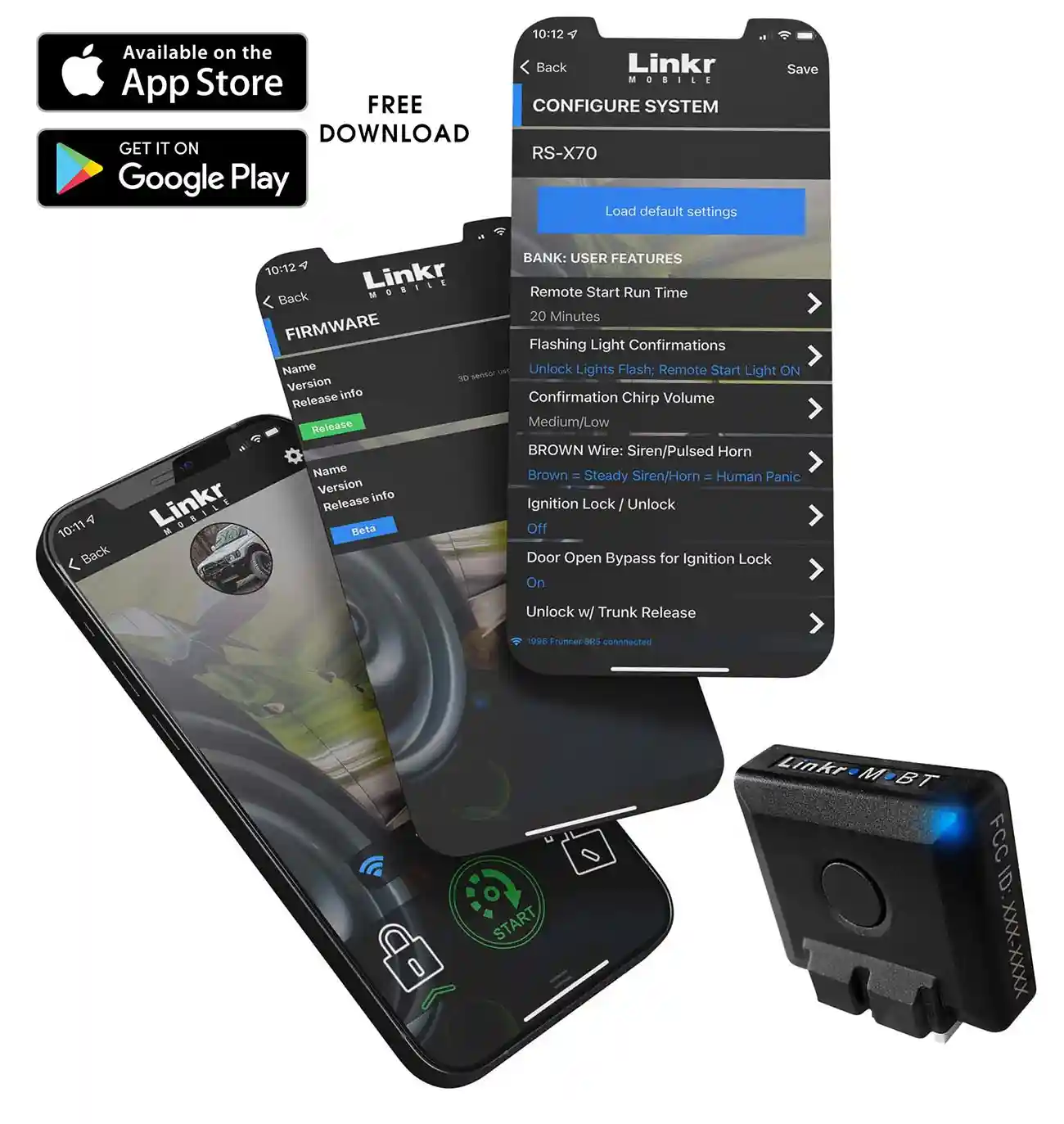 How do I set up Omega remote start using the LINKRMBT Bluetooth?