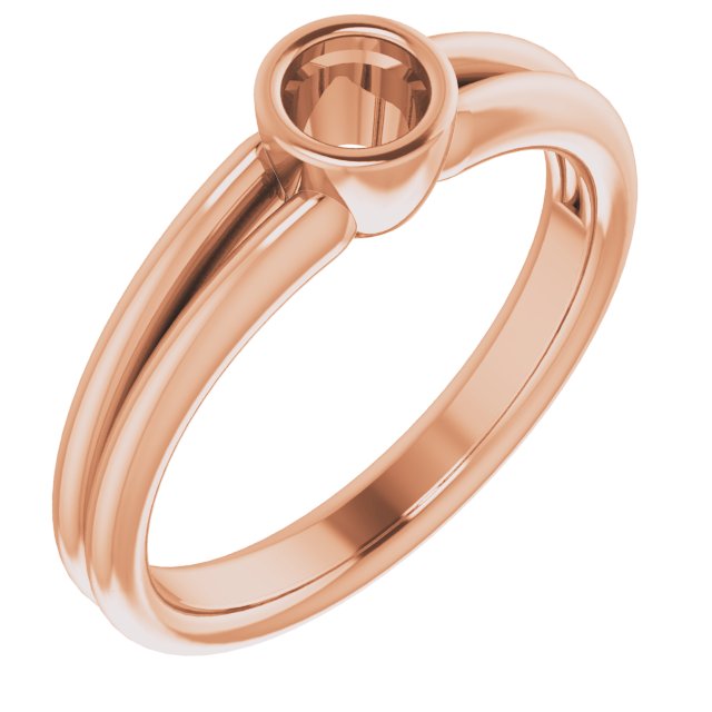 Bezel Set Solitaire Engagement Ring Mounting in 10 Karat Rose Gold for Round Stone. Questions & Answers