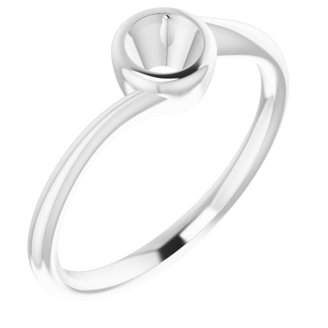 Bezel Set Solitaire Engagement Ring or Band Mounting in 18 Karat White Gold for Round Stone Questions & Answers