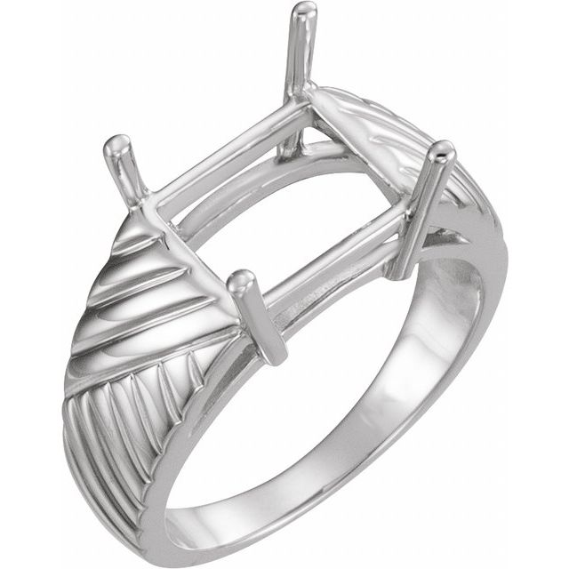 Solitaire Ring Mounting in 10 Karat White Gold for Emerald cut Stone, 3.14 grams Questions & Answers