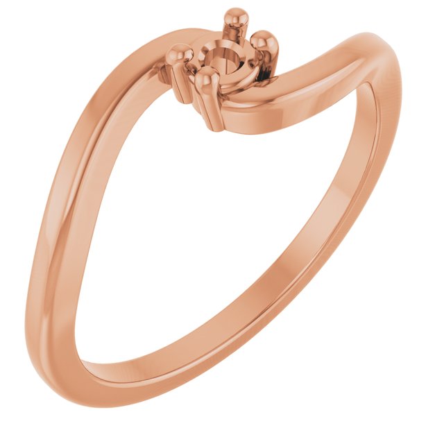 Family Ring Mounting in 10 Karat Rose Gold for Round Stone, 1.93 grams Questions & Answers